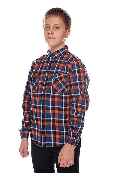 фото Рубашка в клетку детская Globe Corsair Junior Shirt Blue/Orange