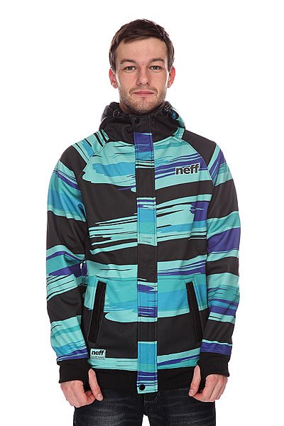 фото Толстовка сноубордическая Neff Painted Stripe Shred Black/Blue