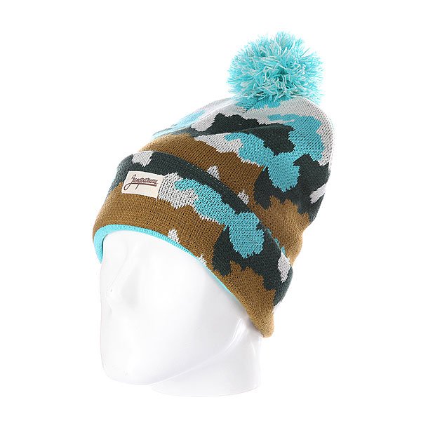 

Шапка с помпоном Запорожец Camo Beanies Blue/Green