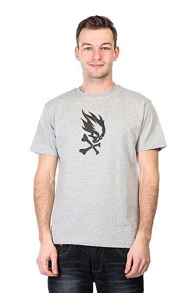 фото Футболка Pyromaniac Flame Skull  Heather Grey