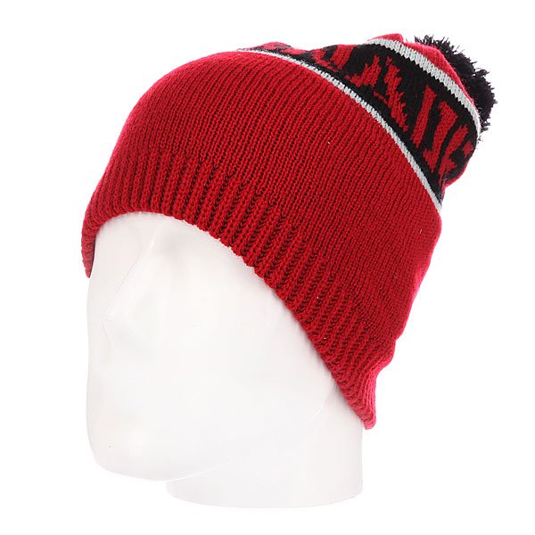 фото Шапка с помпоном Grenade Block Beanie Red