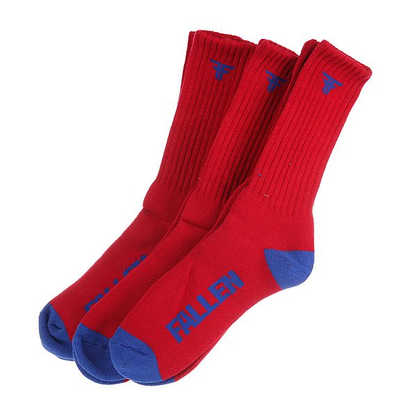 фото Комплект носков из 3 пар Fallen Trademark Sock Red/Blue