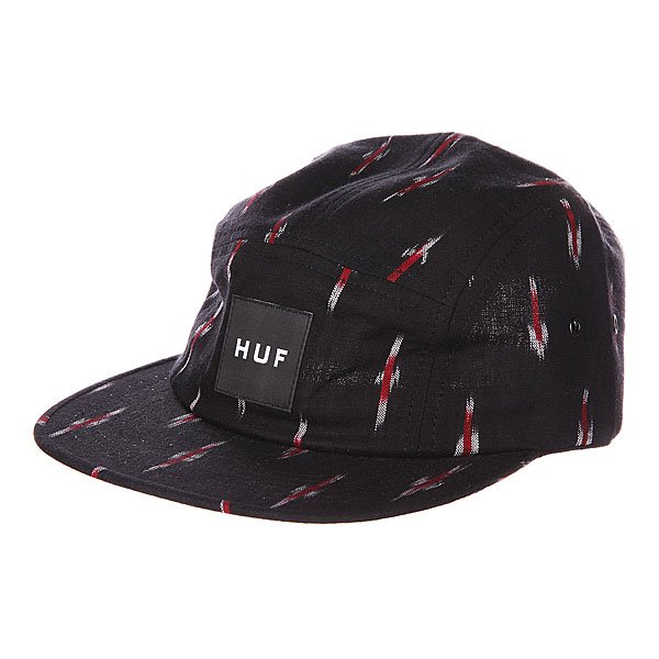 фото Бейсболка пятипанелька Huf Ikat Volley Black