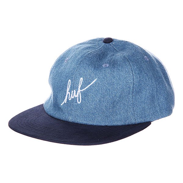 фото Бейсболка Huf Denim Script 6 Panel Navy