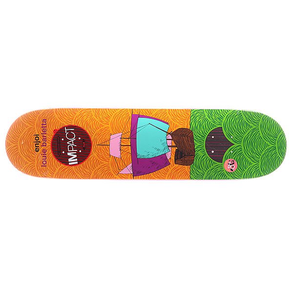 фото Дека для скейтборда для скейтборда Enjoi S5 Barletta Vessels Impact Plus Orange/Green 31.7 x 8.0 (20.3 см)