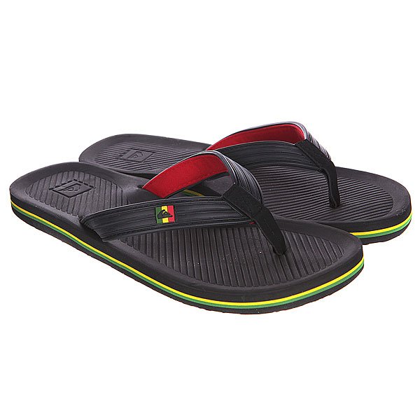 фото Шлепанцы Quiksilver Haleiwa Deluxe Black/Rasta