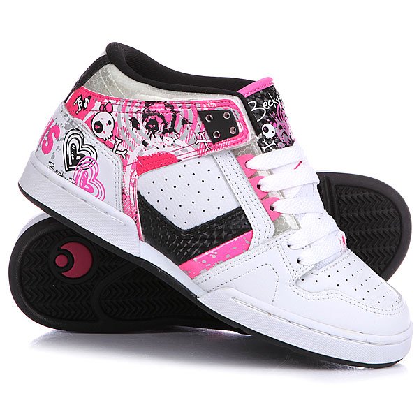 Купить кеды высокие женские Osiris Nyc 83 Mid White/Pink/Black в
