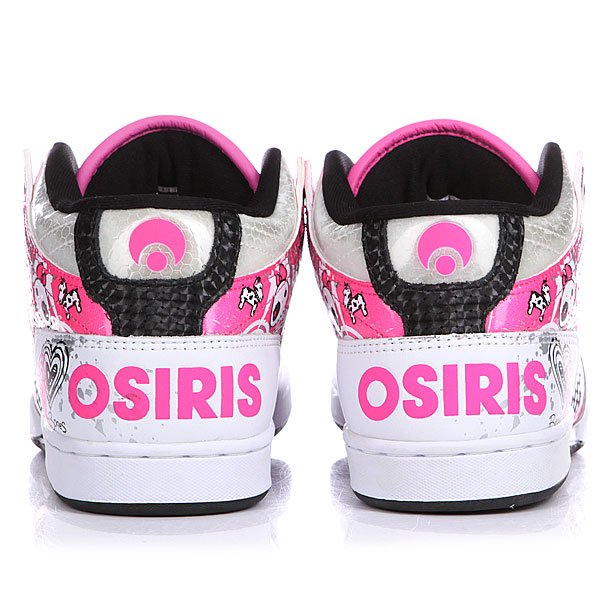 Купить кеды высокие женские Osiris Nyc 83 Mid White/Pink/Black в