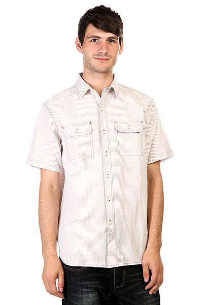 фото Рубашка Huf Hanover Short Sleeve Oxford Shirt White