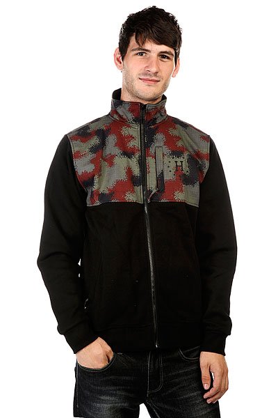 фото Толстовка Huf Preston Zip Up Fleece Jacket Black