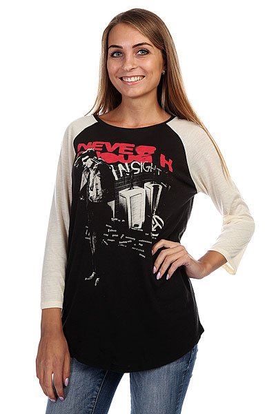 фото Лонгслив женский Insight Never Enough Raglan Black/Raw White