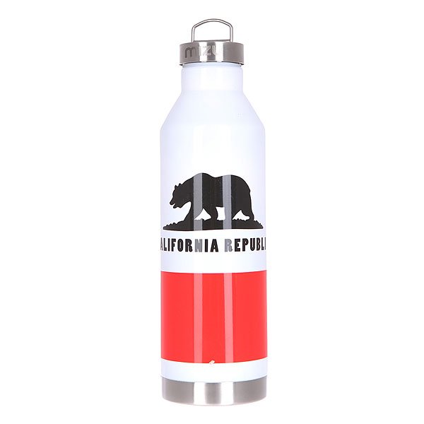 фото Бутылка для воды Mizu V8 800ml California Flag Glossy White W Steel Cap