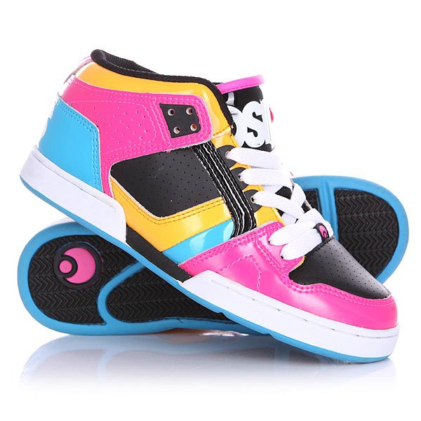 Купить кеды низкие женские Osiris Nyc 83 Mid Pink/Cyan/Orange в