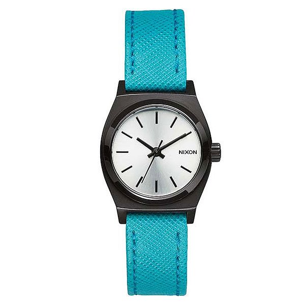фото Часы женские Nixon Small Time Teller Leather Silver/Turquoise