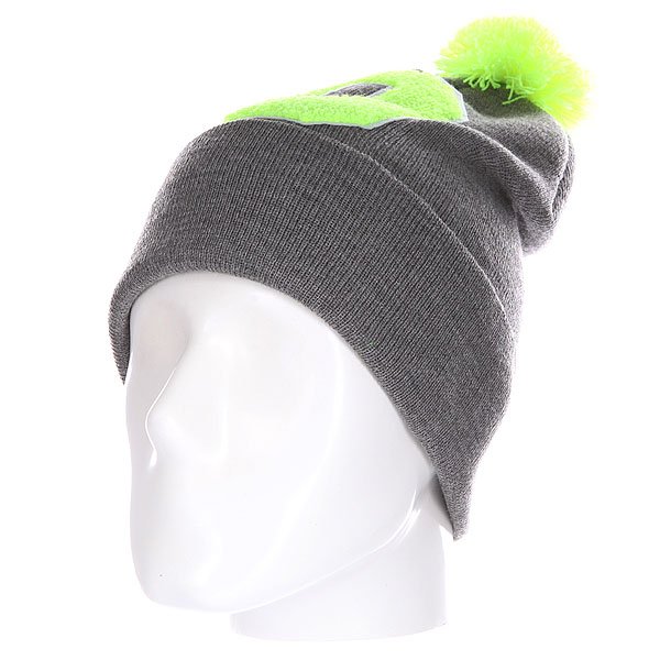 фото Шапка Truespin Abc Pompom Beanie Grey/Lime O