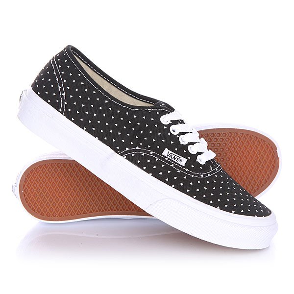 фото Кеды кроссовки низкие женские Vans Authentic Slim Micro Hearts Black/True White