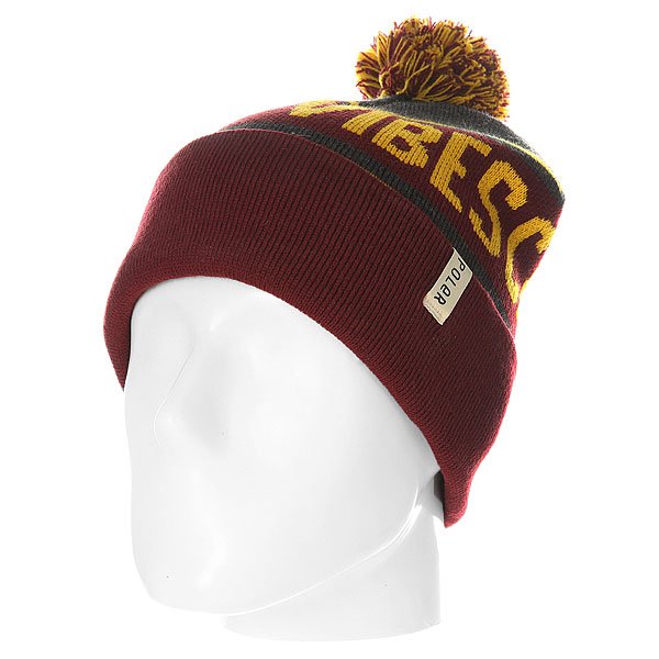 фото Шапка Poler Gas Station Burgundy/Light Heather Grey/Viking Gold