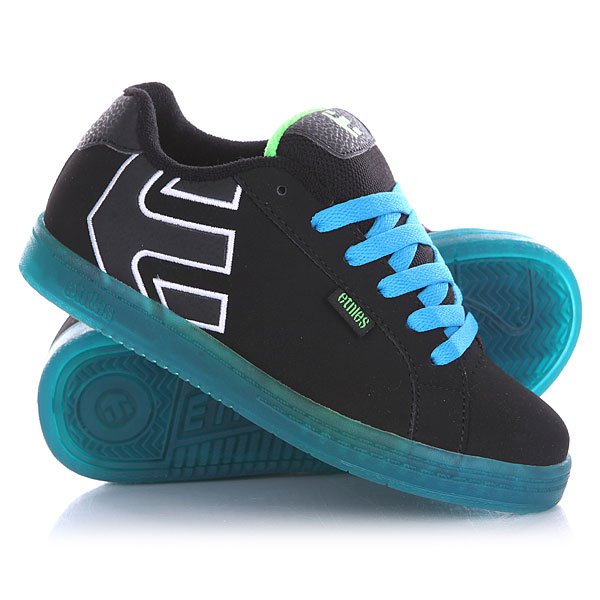

Кеды кроссовки низкие детские Etnies Fader Black/White/Turquoise