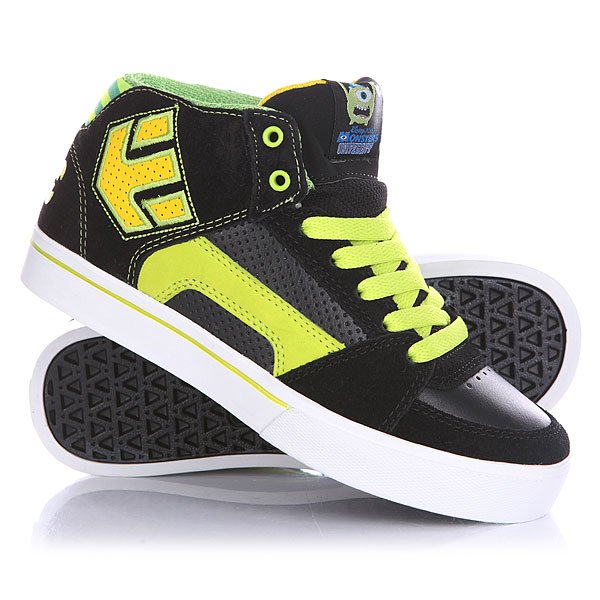 

Кеды кроссовки высокие детские Etnies Disney Monsters Rvm Black/Green/White