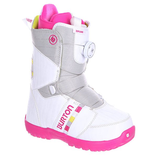 фото Ботинки для сноуборда детские Burton Zipline Boa White/Grey/Pink