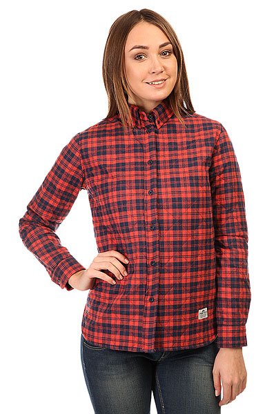 

Рубашка утепленная женская Penfield Kemsey Quilted Plaid Long Sleeve Shirt Red