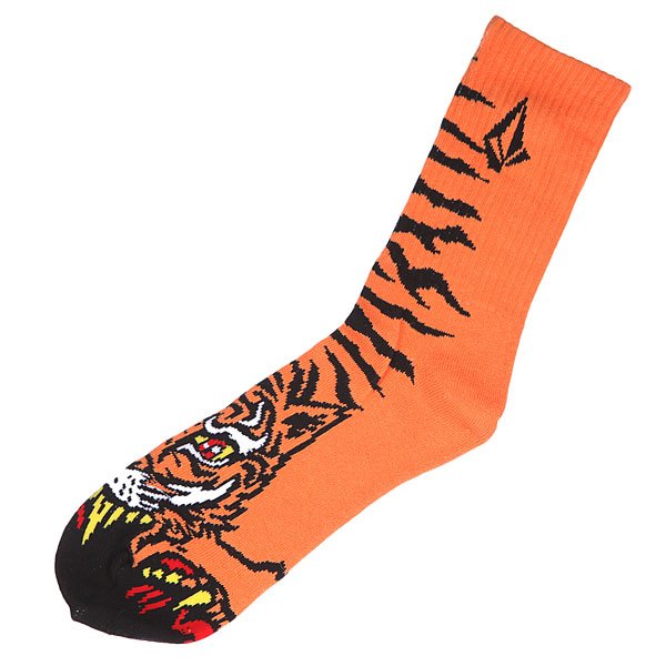 фото Носки средние Volcom Fa Jimbo Philipps Puppet Sock Orange Tiger