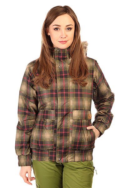 фото Куртка утепленная женская Burton Wb Tabloid Jk Olive Radiant Plaid