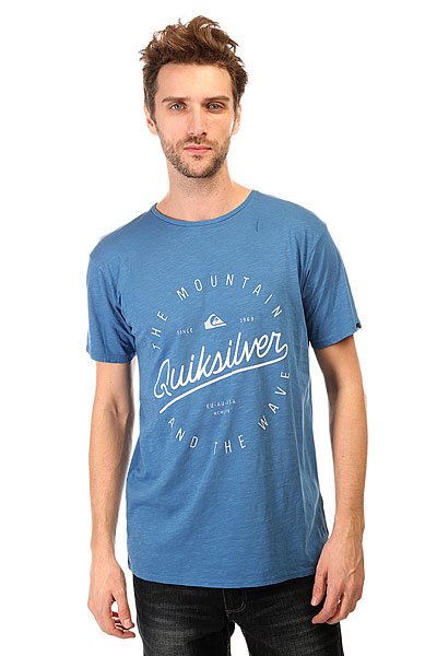 фото Футболка Quiksilver Slub Tee Script Tees Federal Blue