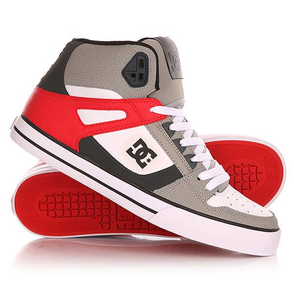 фото Кеды кроссовки высокие DC Spartan High Wc Grey/Red/White