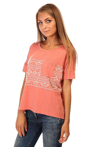 фото Футболка женская Roxy Boxybohoborder J Tees Faded Rose