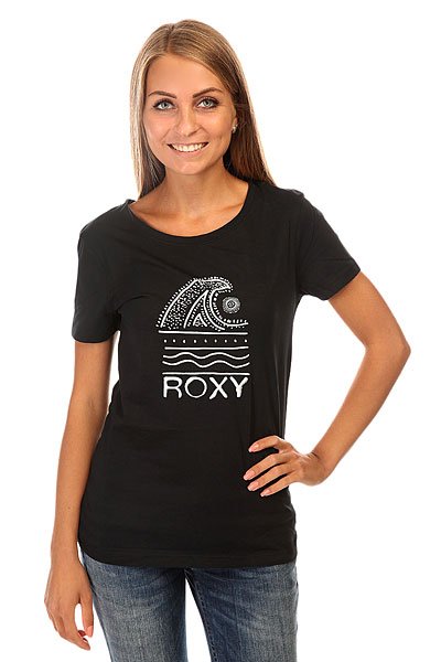 фото Футболка женская Roxy Itty Doty Wave J Tees True Black