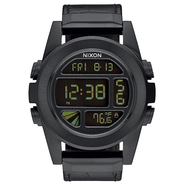 фото Электронные часы Nixon Unit Leather Black Gator