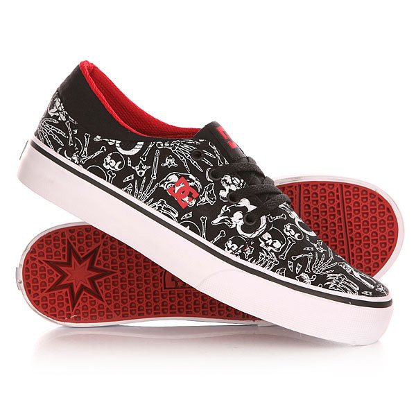 фото Кеды кроссовки низкие детские DC Trase Sp Black/Red Print