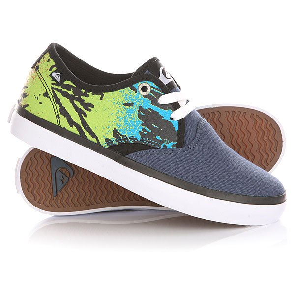 фото Кеды кроссовки низкие детские Quiksilver Shore Break Delux Blue/Green/White