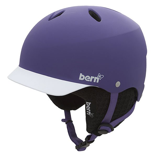 фото Шлем для сноуборда женский Bern Snow EPS Lenox Matte Purple/White Brim With Black Knit