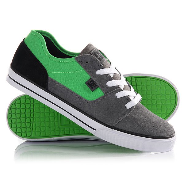 фото Кеды кроссовки низкие детские DC Tonik Grey/Black/Green