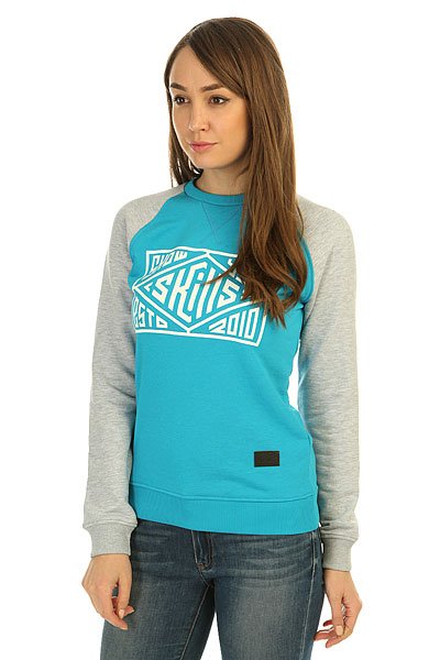 фото Толстовка свитшот женская Skills Quad Сrewneck Turquoise/Grey Melange