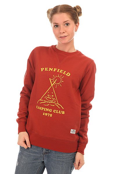 фото Толстовка свитшот женская Penfield Camping Club Crew Sweat Red