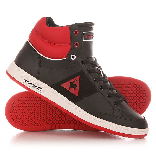 фото Кеды кроссовки высокие Le Coq Sportif Prestige Court Mid Lea/Suede Black/Vinta