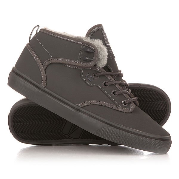 фото Кеды кроссовки утепленные Globe Motley Mid Fur Charcoal/Grey