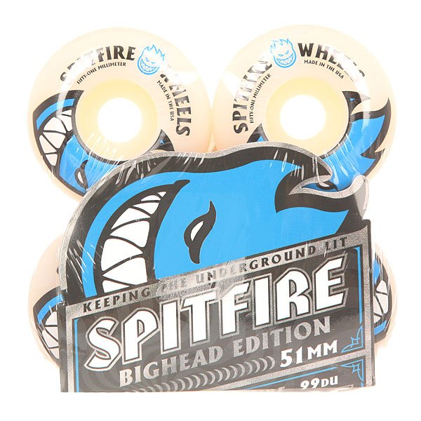 фото Колеса для скейтборда для скейтборда Spitfire Bighead White 99A 51 mm