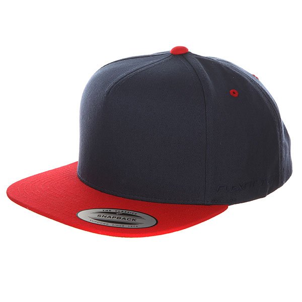 фото Бейсболка с прямым козырьком Flexfit 6007T Navy/Red