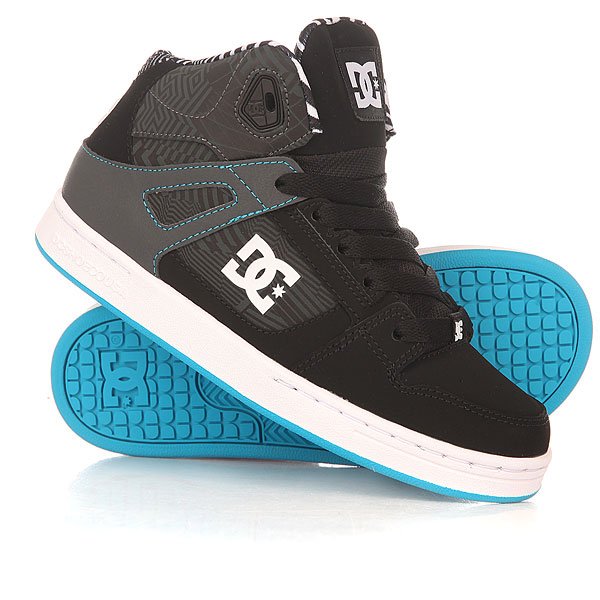 фото Кеды кроссовки высокие детские DC Rebound Kb Yth Black/White/Blue