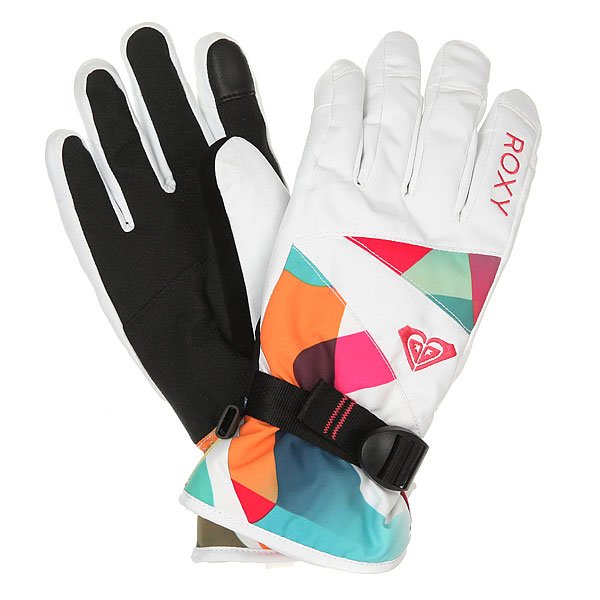фото Перчатки сноубордические женские Roxy Jetty Gloves Milo Typo Bright Whi