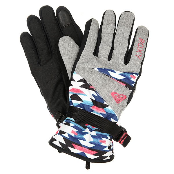 фото Перчатки сноубордические женские Roxy Jetty Gloves Geofluo Blue Print