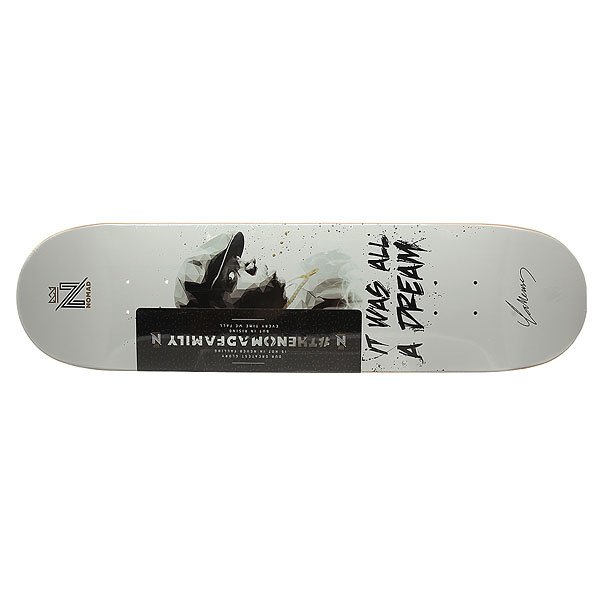 фото Дека для скейтборда для скейтборда Nomad Dream Deck White/Black 32.75 x 8.0 (20.3 см)