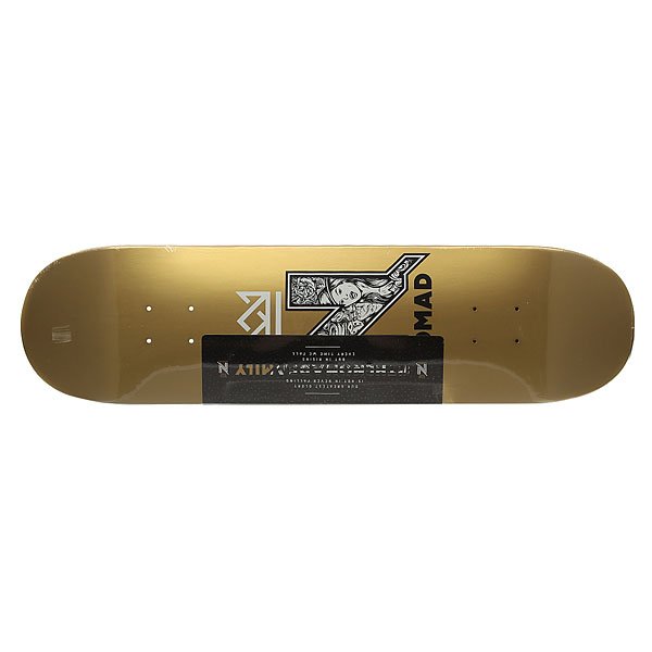 фото Дека для скейтборда для скейтборда Nomad N-Gang Logo Gold Deck Gold 31.75 x 8.0 (20.3 см)