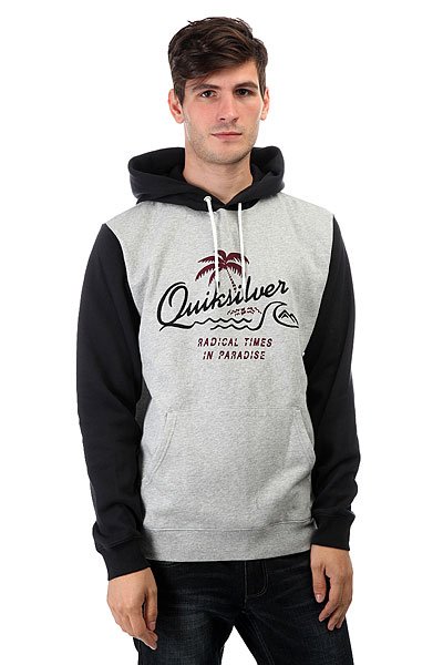 фото Толстовка кенгуру Quiksilver Longer Hoody Light Grey Heather