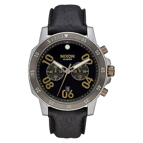 фото Кварцевые часы Nixon Ranger Chrono Leather Black/Brass