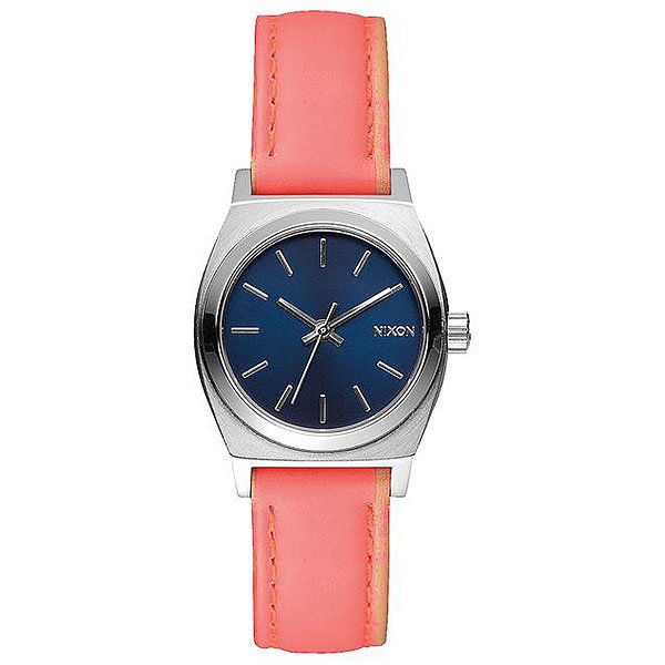 фото Кварцевые часы женские Nixon Small Time Teller Bright Coral